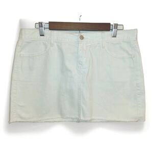 Old Navy Women’s White Denim O.G. Cut-Off Jean Mini Skirt Size 10 Retro Chic
